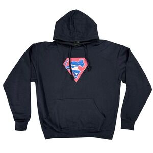 M Jon Lauren Toronto Blue Jays Superman Diamond Logo Black Hoodie Sweatshirt MLB